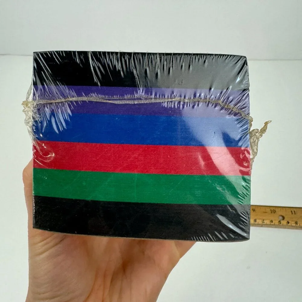 Vtg 1999 Sealed Ampad Gel Mates 500 Sheets Cube Note Pad 5 Diff Colors Y2K READ‎